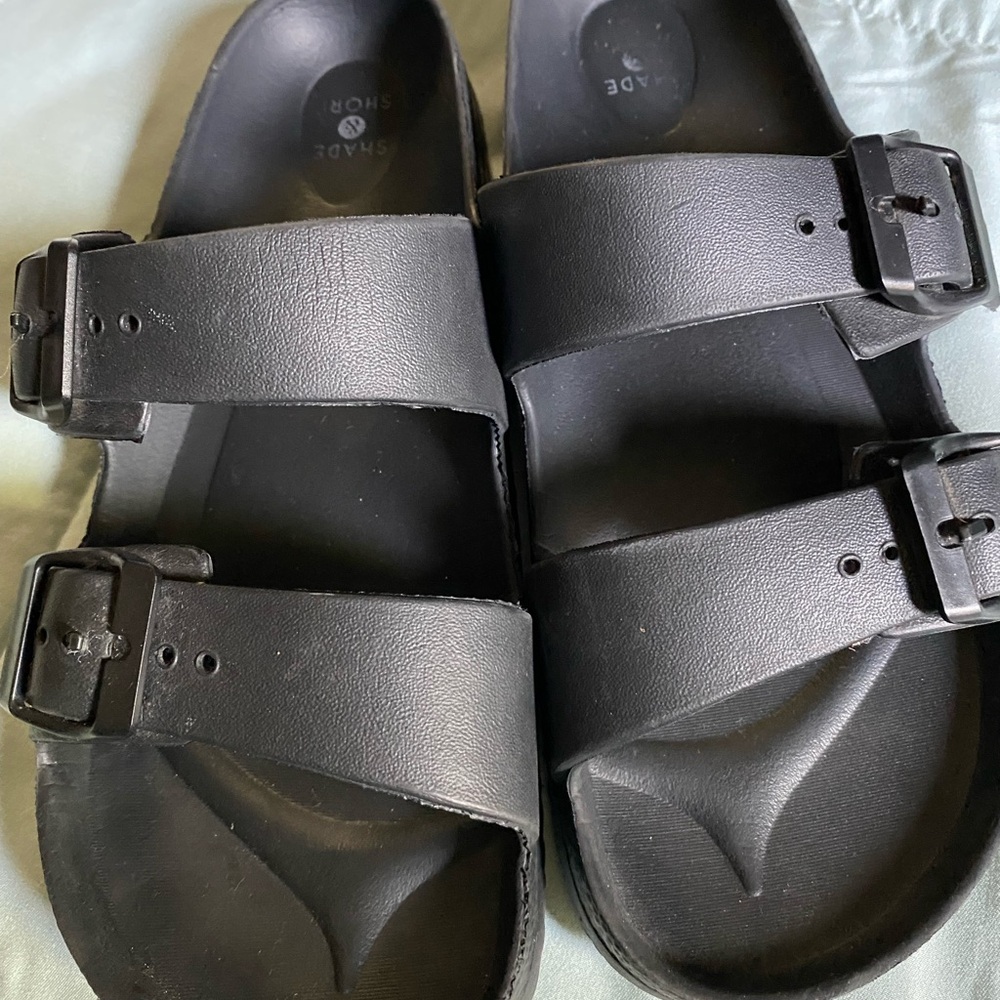 Shade & Shore Black Slide Sandals